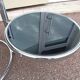 Table basse ronde en verre et chrome vintage