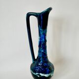 Fat Lava blue ceramic pitcher from the 70s