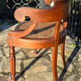 Elegant solid walnut office chair circa 1900.