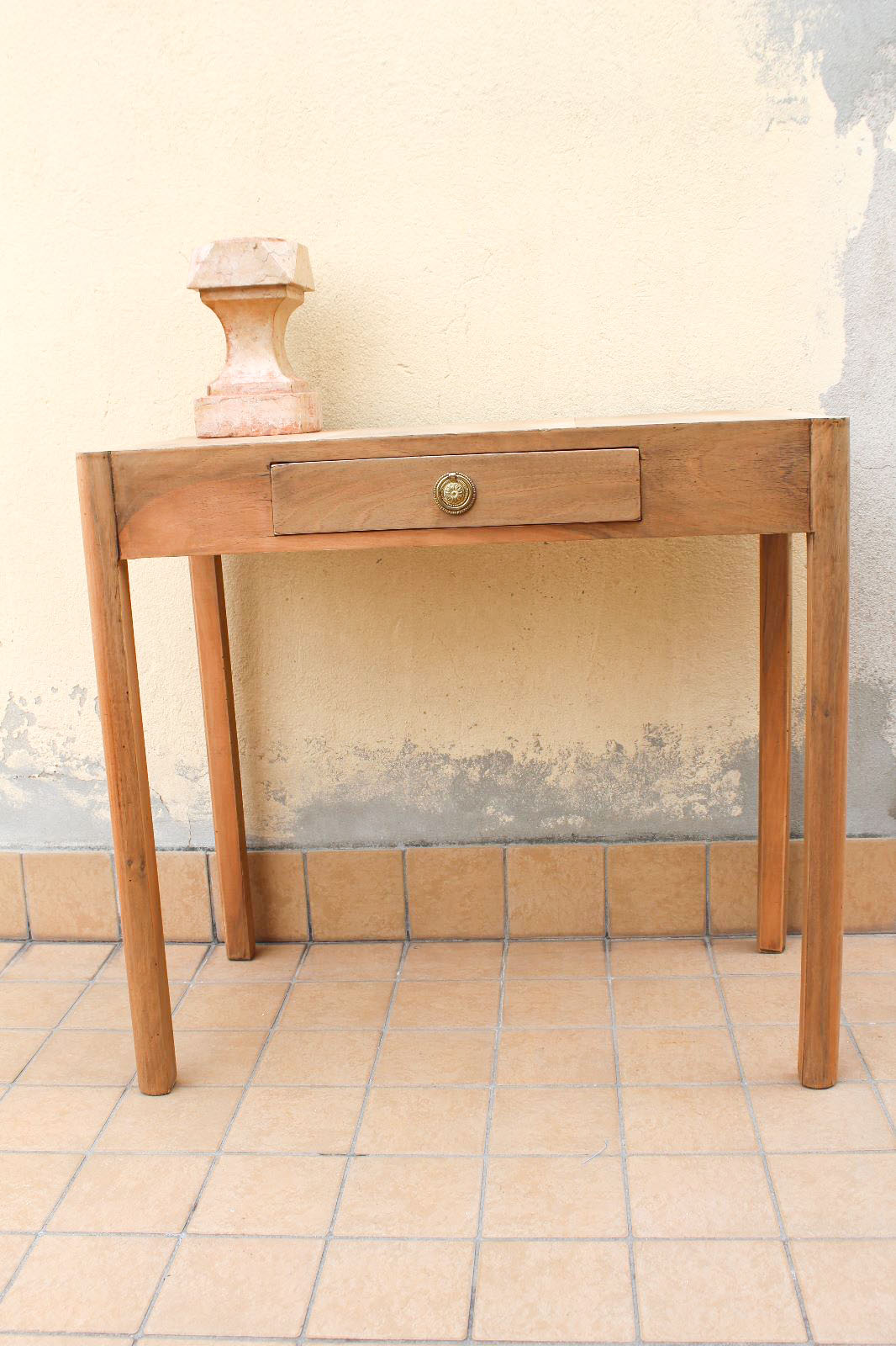 Table in beech wood slab Italy 50s