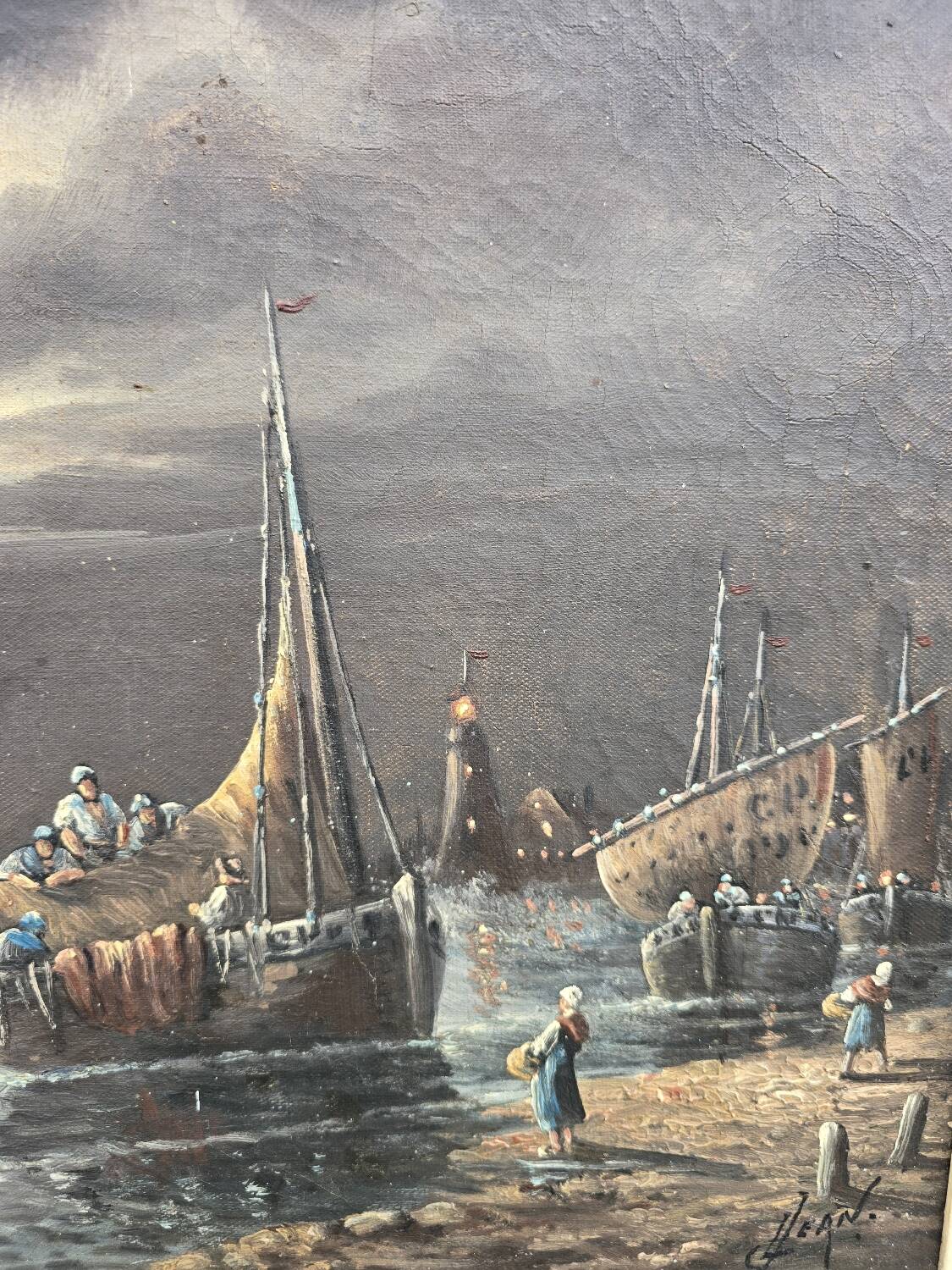 Oil on canvas marine scene