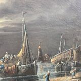 Oil on canvas marine scene