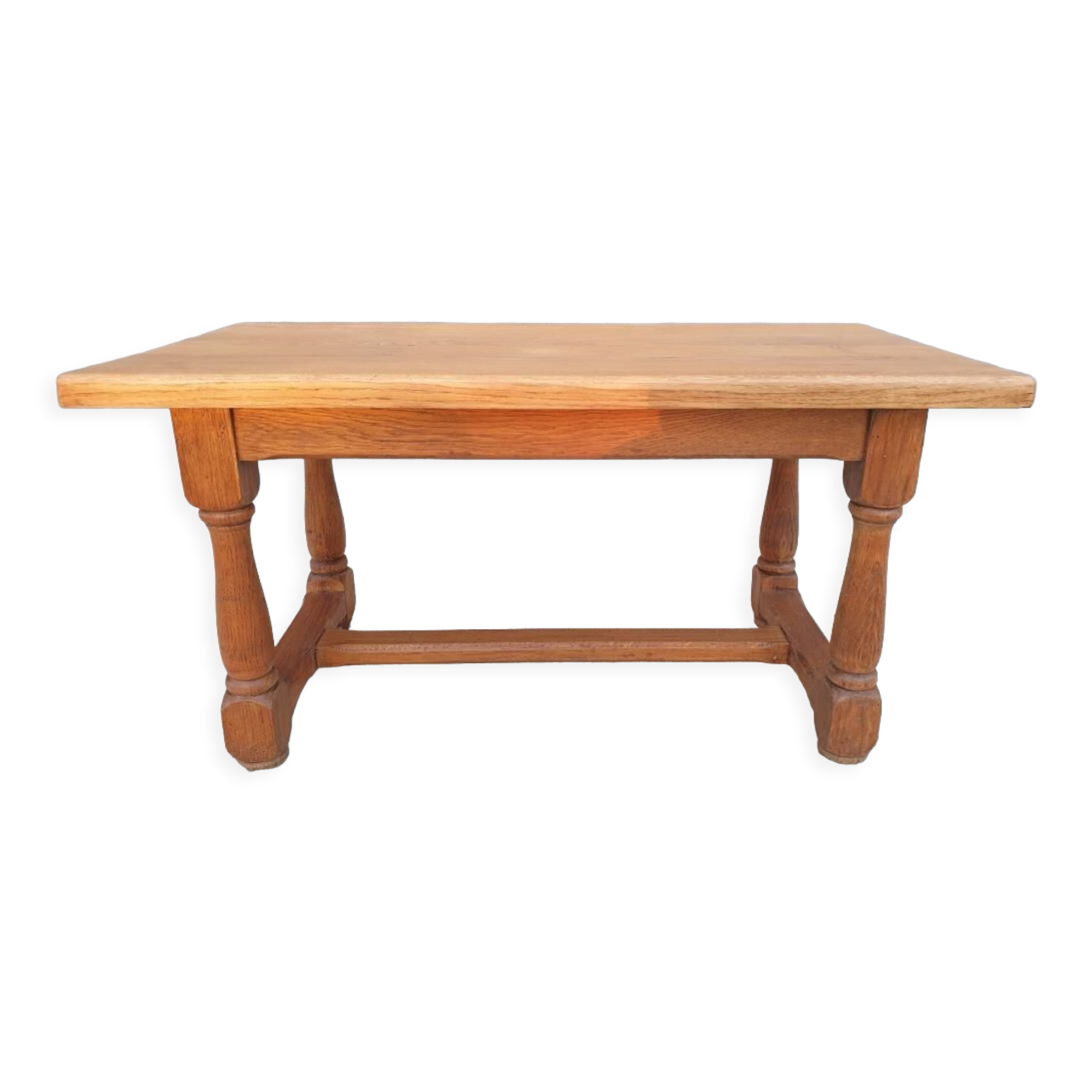 Coffee table with balusters in the manner of farmhouse tables