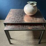 Nested copper tables by Herbert Hirche for Rosenthal, Germany, 1970s.