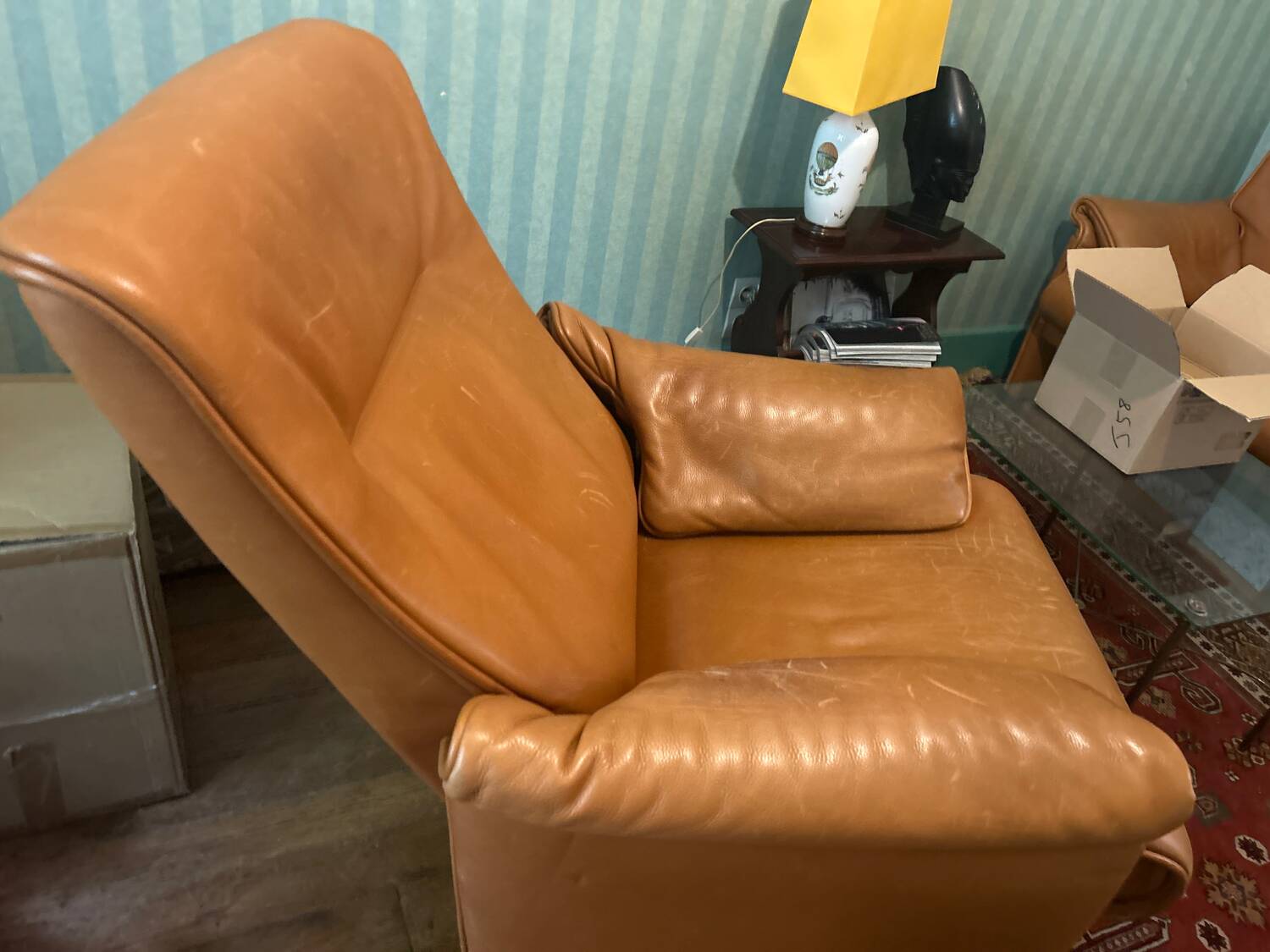 De Sede tan leather rocking chair
