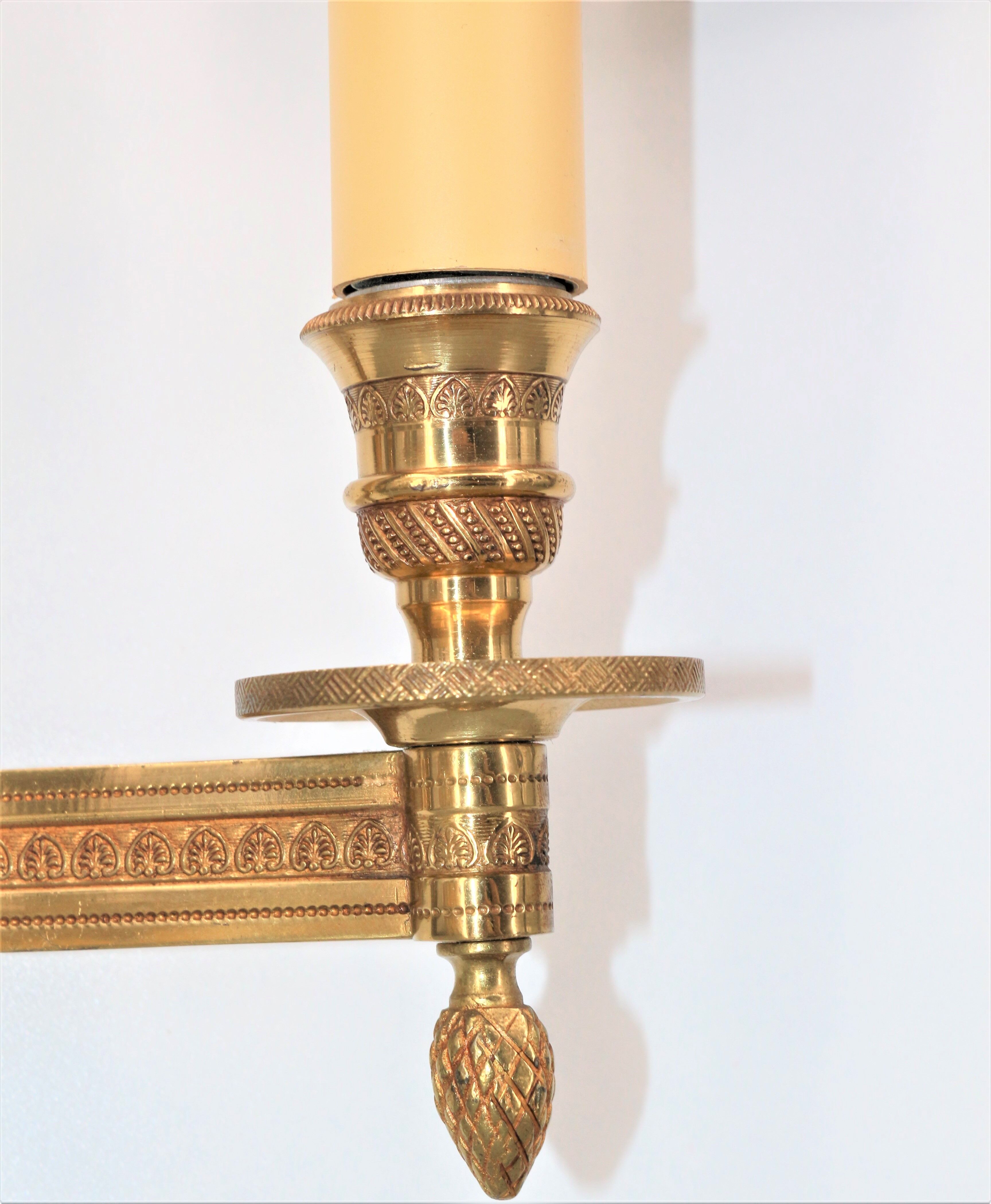 Paire d'appliques en bronze doré de style directoire/empire