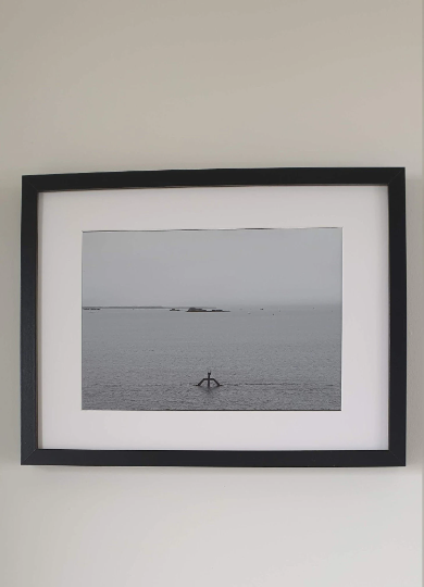 Black and white photograph on aluminium - Saint Malo, Bon Secours swimming pool