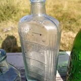 Set of old bottles colored glass