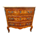 Beautiful marble and marquetry chest of drawers