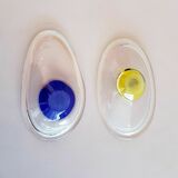 Paire de coupelles en verre d'art soufflé signé Eric Lindgren Claret