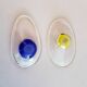 Pair of blown art glass cups by Eric Lindgren Claret