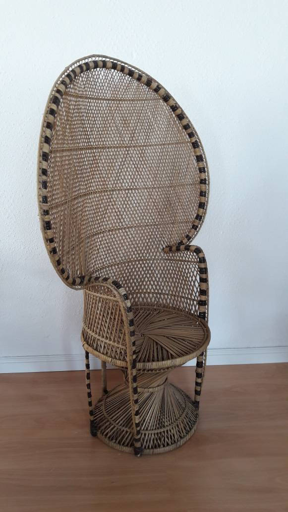 Fauteuil Emmanuelle en osier vintage
