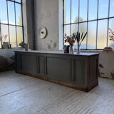 XXL walnut trade counter with multiple drawers