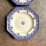 2 soup plates in Sarreguemines earthenware, "Sinceny" service circa 1900