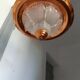 Suspension art deco Ezan copper and molded glass