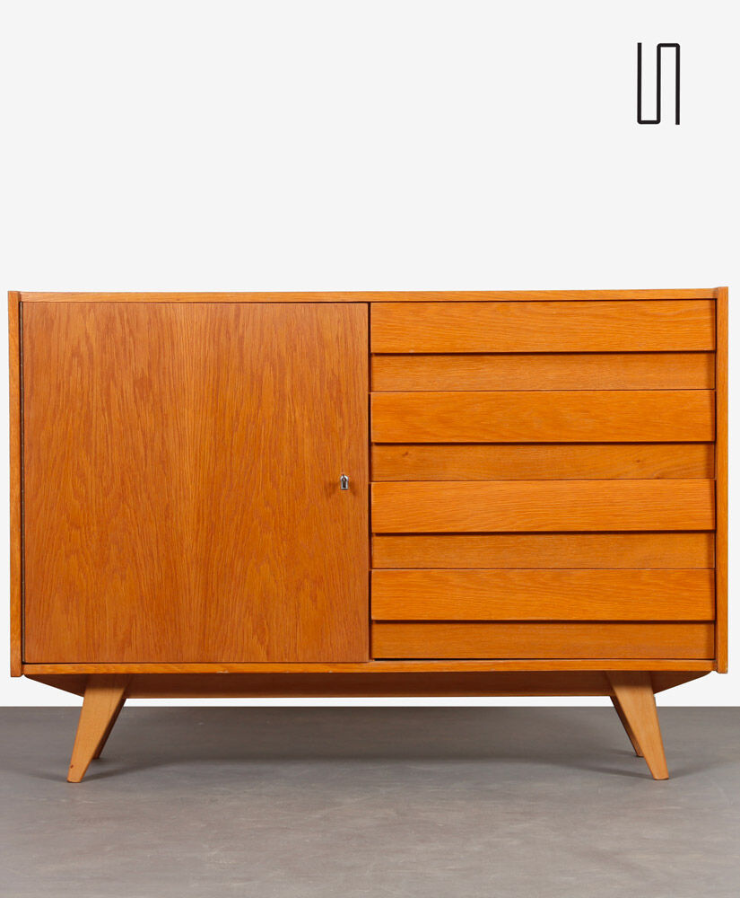 Vintage oak storage by Jiri Jiroutek, model U-458, 1960