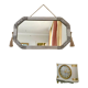 Hexagonal Art Deco mirror silver stucco frame, 30s.