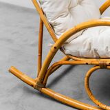 Paire de fauteuils à bascule en bambou van sliedregt noordwolde 1970 vintage