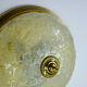 large vintage mid century ice glass and brass CEILING LAMP