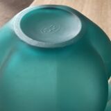 Pair of vintage vases in turquoise glass paste