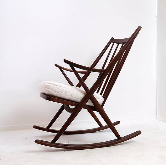 Rocking chair by Frank Reenskaug for Bramin, 1960s - New White Boucle Fabric