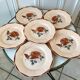 Lot de 6 assiettes plates Digoin Sarreguemines années 30-40