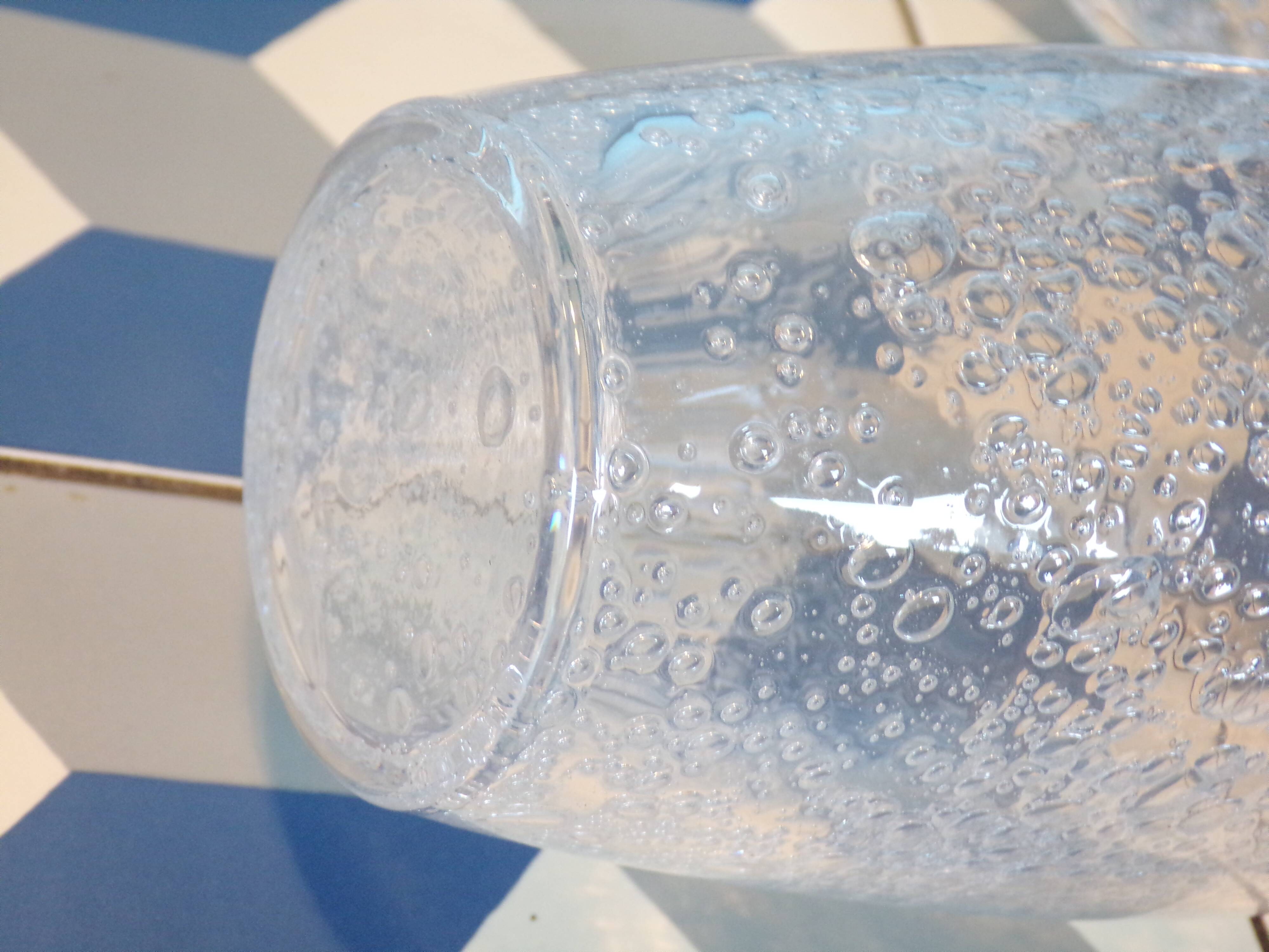 Pair of Keuco wall lights in bubbled glass