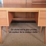 Oak-plated desk and formica 60s/70s
