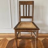 Chaise ancienne bois et cannage