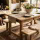 2 stripped farmhouse benches in solid oak 1950 200cm