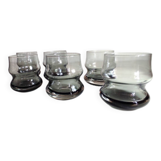 6 verres fumés années 70
