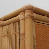 Armoire en bambou et rotin du milieu du siècle, Italie vers 1960