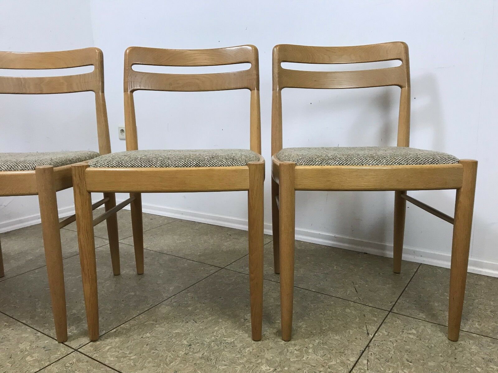 Oak dining chairs by Danish designer HW Klein for Bramin