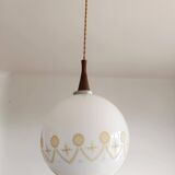 Vintage opaline pendant light 1970