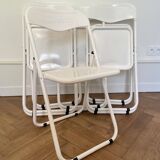 perforated metal folding chairs, vintage design from the 1970s