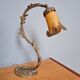Art Nouveau lamp in bronze with a tulip signed LN (Lunéville)