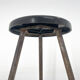 Vintage Industrial Iron Tripod Stool with Original Plastic Seat, 1950's