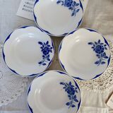 4 vintage Digoin Sarreguemines earthenware soup plates, Corsica model
