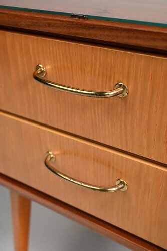 Nightstands with Glass Tops, Germany, Set of 2