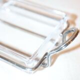Glass and silver-plated metal butter dish