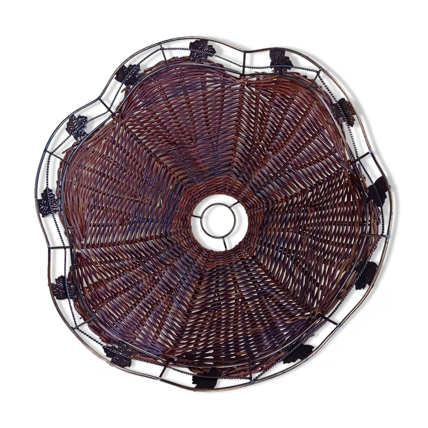 Lampshade suspension rattan wicker iron