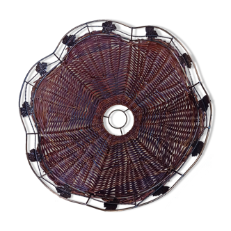 Lampshade suspension rattan wicker iron