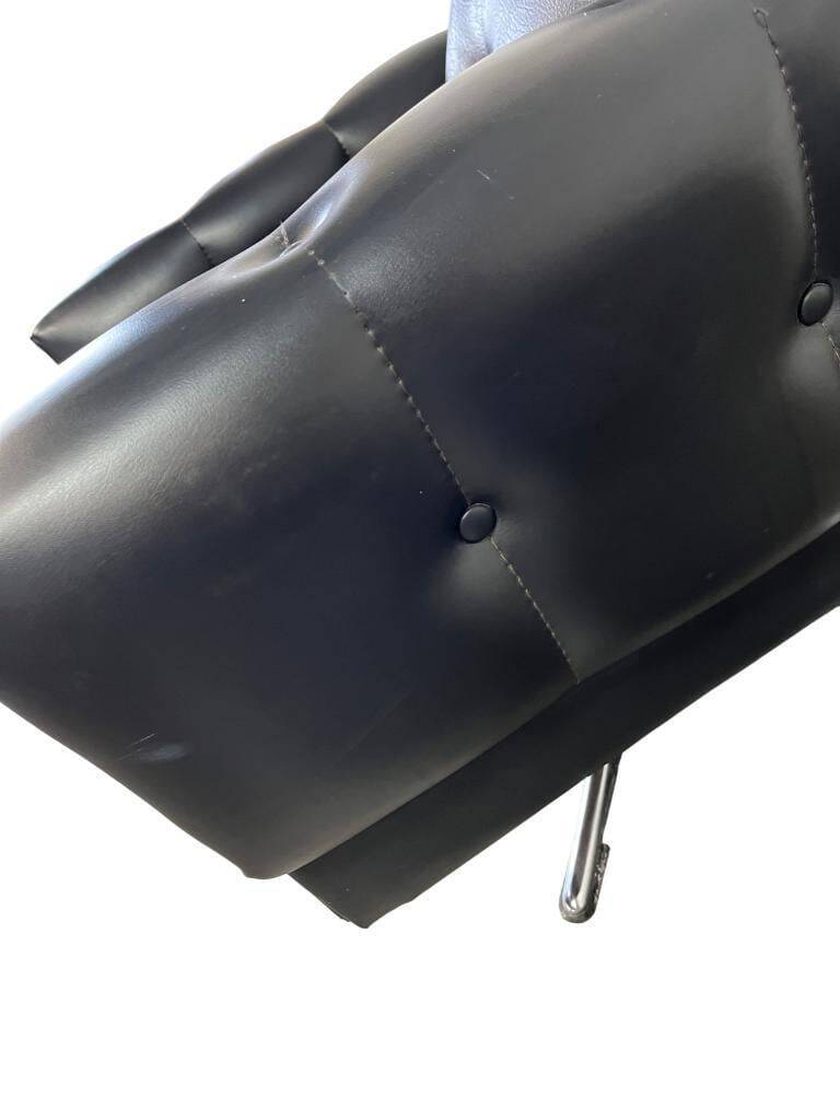 Vintage black armchair / chaise longue with star base