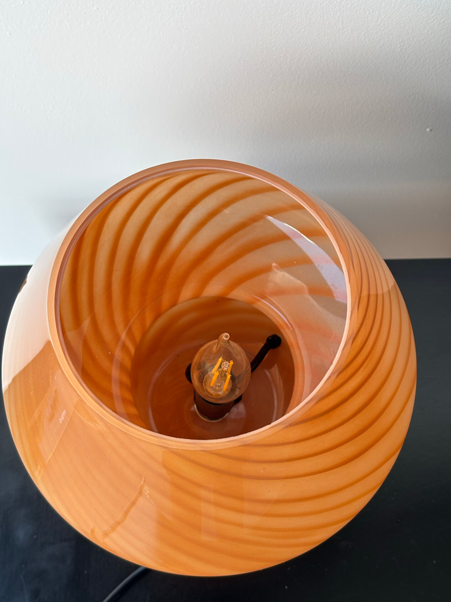 Blown glass lamp, Murano style, 1980s