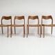 Lot de 4 chaises vintage Møller modèle 71