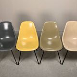 Charles & Ray Eames DSX Fiberglass Side Chairs multicolor set for Herman Mi