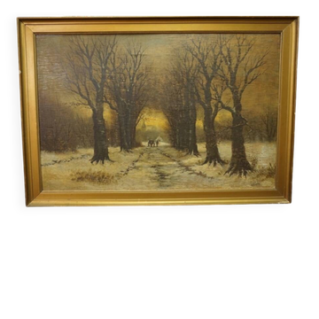 Peinture "Paysage d'hiver".