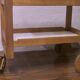 Brutalist Scandinavian bar cart / serving trolley in solid oak, 1950s