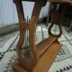 Indoor wooden planter, lyre legs, zinc tray