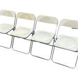 Plia lucite folding chairs Giancarlo Piretti for Castelli set of four